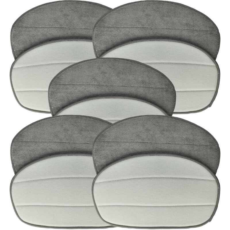Vhbw - 10x Housses de rechange remplacement pour Leifheit 11911 pour nettoyeur à vapeur, balai vapeur - microfibre, gris