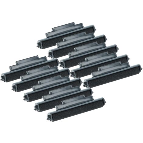 vhbw 10x Ink Roller Black compatible with Casio JR 1101 Cash Register, Calculator