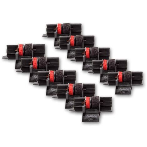 vhbw 10x Ink Roller Black-Red compatible with Adler Royal Ezvue 7800 HD Cash Register, Calculator