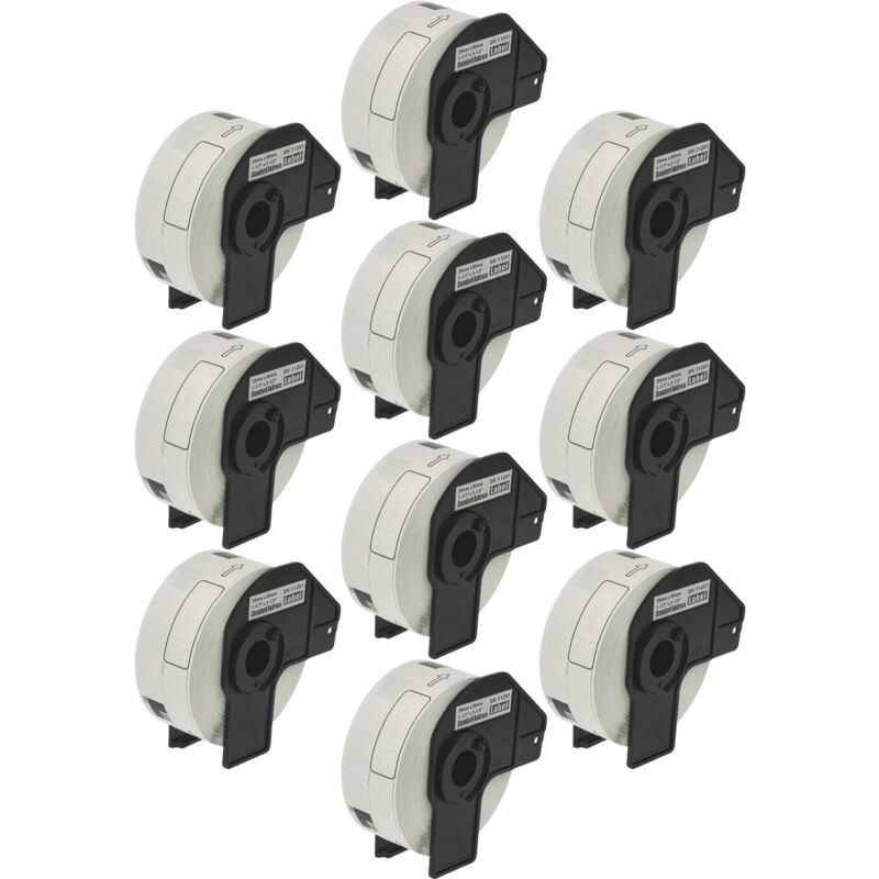 Vhbw - 10x Label Roll with Holder 29mm x 90mm (400 Label) compatible with Brother pt QL-1110NWB, QL-1110 Label Maker - Premium