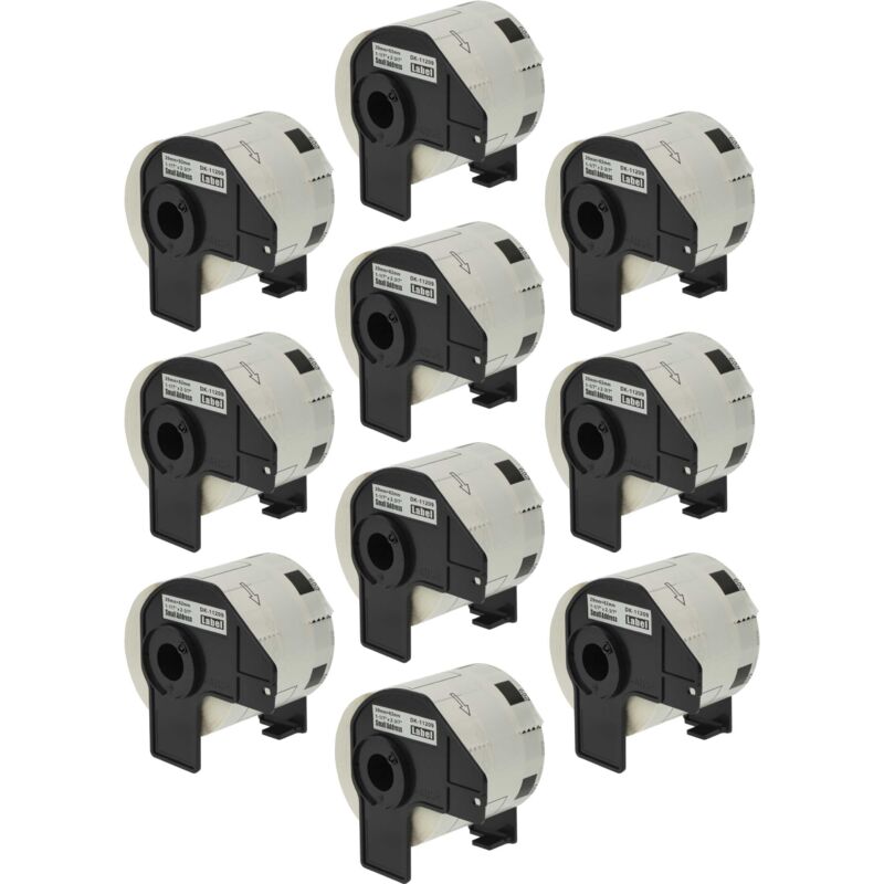 Vhbw - 10x Label Roll with Holder 62mm x 29mm (800 Label) compatible with Brother pt QL-710W, QL-720 Label Maker - Premium