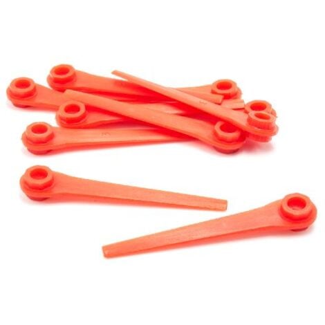 vhbw 10x lame de rechange compatible avec Gardena EasyCut Li-18/23 R (Art.-Nr. 9823-20) cisaille à gazon - rouge, plastique