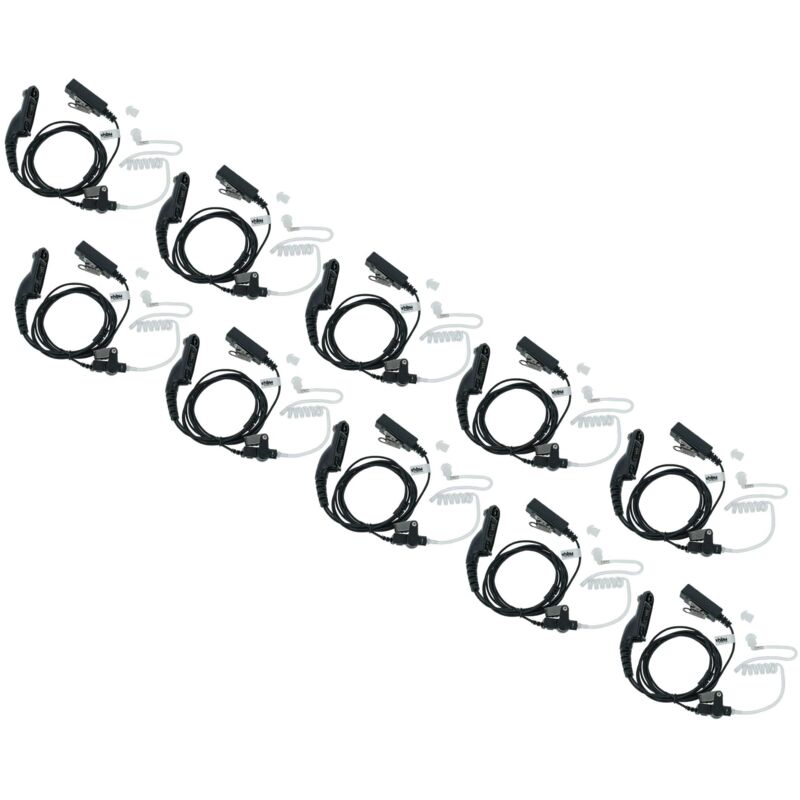 vhbw 10x Oreillette compatible avec Motorola DP3401, DP3600, DP3400, DP3601 radio talkie-walkie avec microphone PTT, câble acoustique