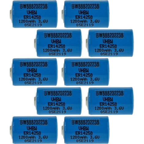 Vhbw Pile au lithium ER14250 - Pile spéciale (2700mAh, 3,6V, Li