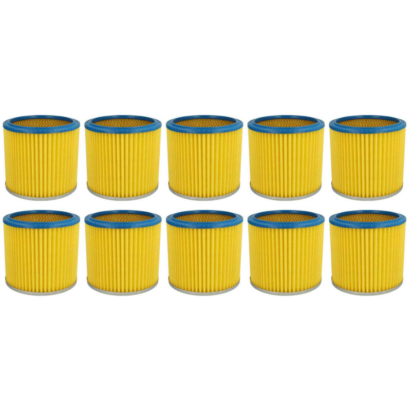 10x Replacement Filter compatible with Aqua Vac Max 630, 30, 7, 18 Vacuum Cleaner - Cartridge Filter - Vhbw