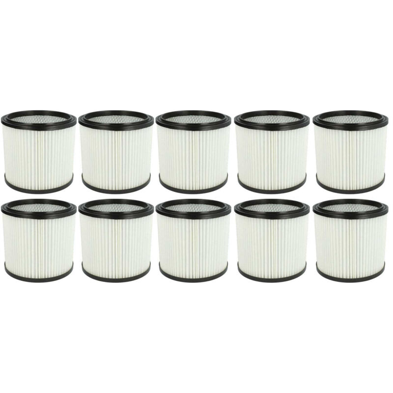 10x Replacement Filter compatible with Budget wvc 1600 Vacuum Cleaner - Cartridge Filter - Vhbw