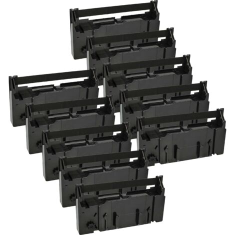 vhbw 10x Ribbon Cartridge compatible with Fujitsu General G 3830, General G 3840, General G 3820 Dot Matrix, Receipt Printer - Black Ink Ribbon