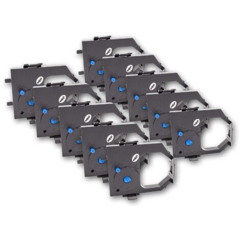 vhbw 10x Ribbon Cartridge compatible with IBM 2480, 2400, 2490, 2481, 2391-1, 2500, 2491, 2391-001 Dot Matrix, Receipt Printer - Black Ink Ribbon