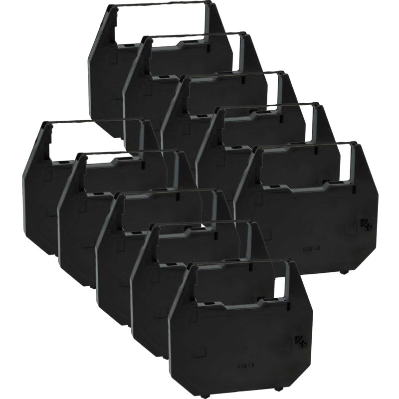 Vhbw - 10x Ribbon Cartridge compatible with Sears 53034, 53108, 53041, 53035, 53041-550, 53045, 53043 Dot Matrix, Receipt Printer - Black Ink Ribbon