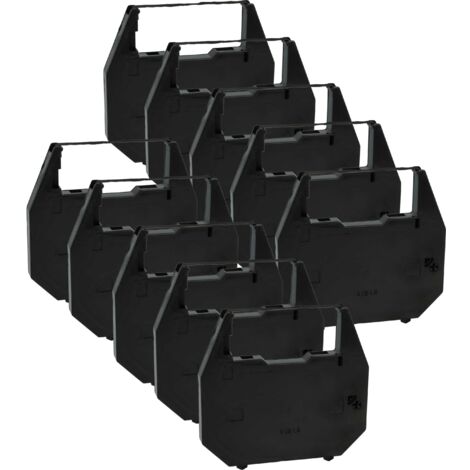 vhbw 10x Ribbon Cartridge compatible with Sense GX, GT, 270, 80 Dot Matrix, Receipt Printer - Black Ink Ribbon