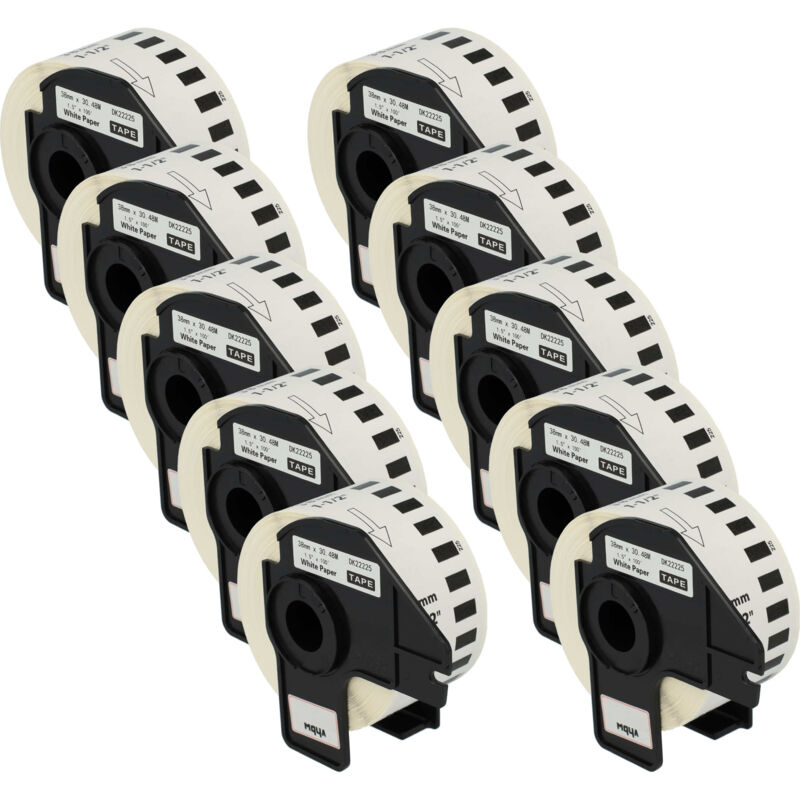 Vhbw - 10x Rolle Etiketten Aufkleber kompatibel mit Brother P-Touch QL-650TD, QL-700, QL-710, QL-710W, QL-720, QL-720NW Ersatz für Brother DK-22225.