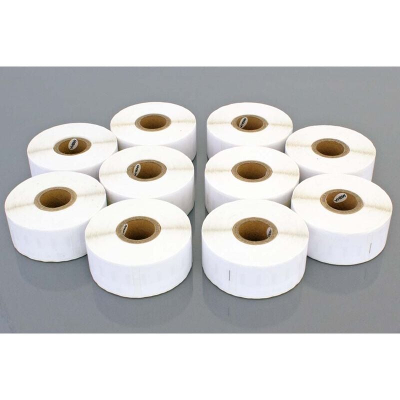 10x Rouleau d'étiquettes 19mm x 51mm (220 étiquettes) remplacement pour Dymo 11355 pour imprimante d'étiquettes - Vhbw