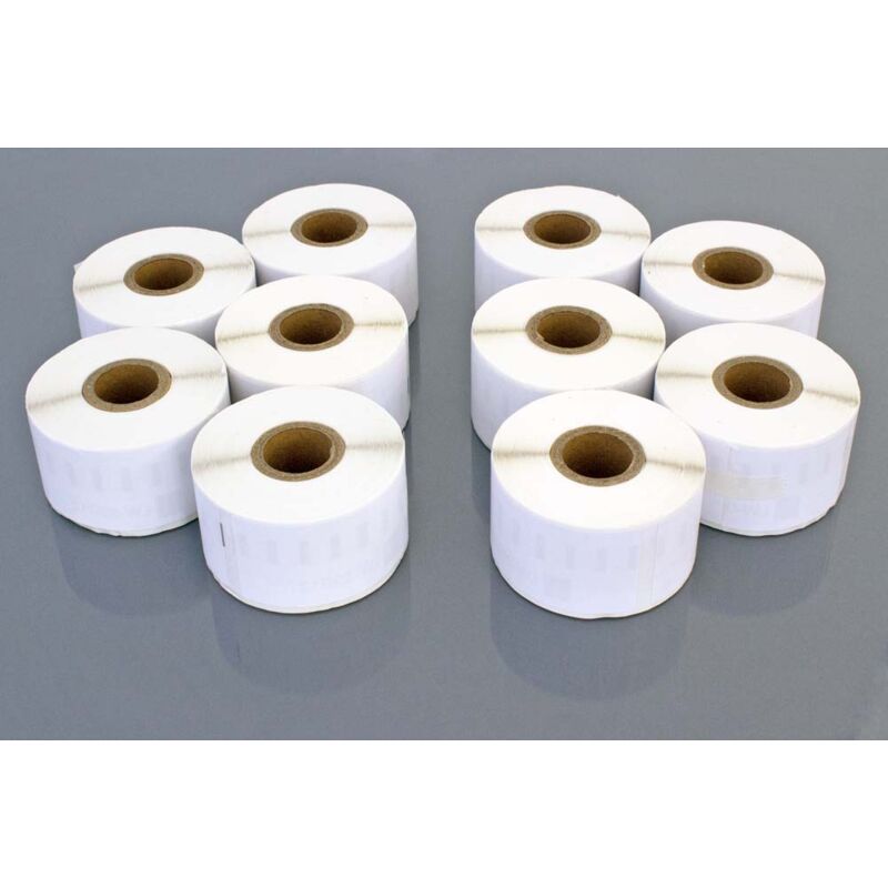 10x Rouleau d'étiquettes 36mm x 89mm (260 étiquettes) remplacement pour Dymo 99012 pour étiqueteuse - Vhbw