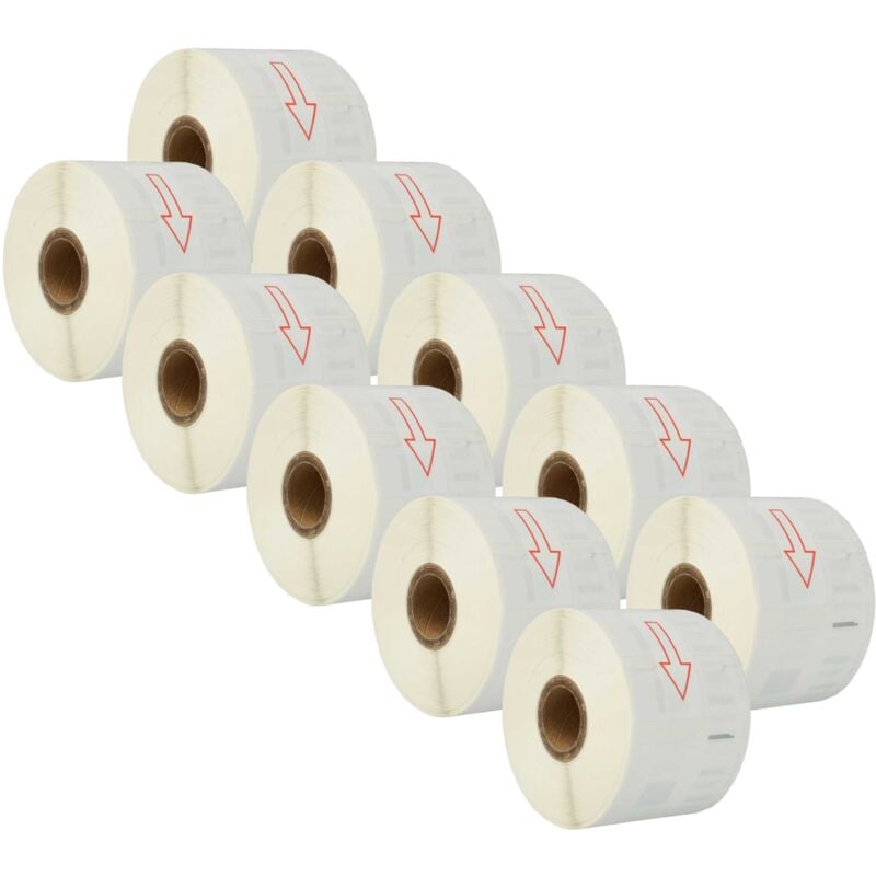 10x Rouleau d'étiquettes 57mm x 32mm (1000 étiquettes) compatible avec Dymo LabelWriter se 300, LW450 Twin Turbo imprimante d'étiquettes - Vhbw