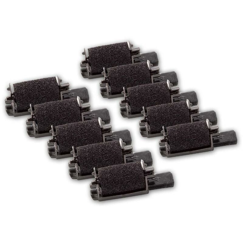 vhbw 10x Rouleaux d'encre noir compatible avec Texas Instruments TI 5045 II A calculatrice de poche, caisse enregistreuse