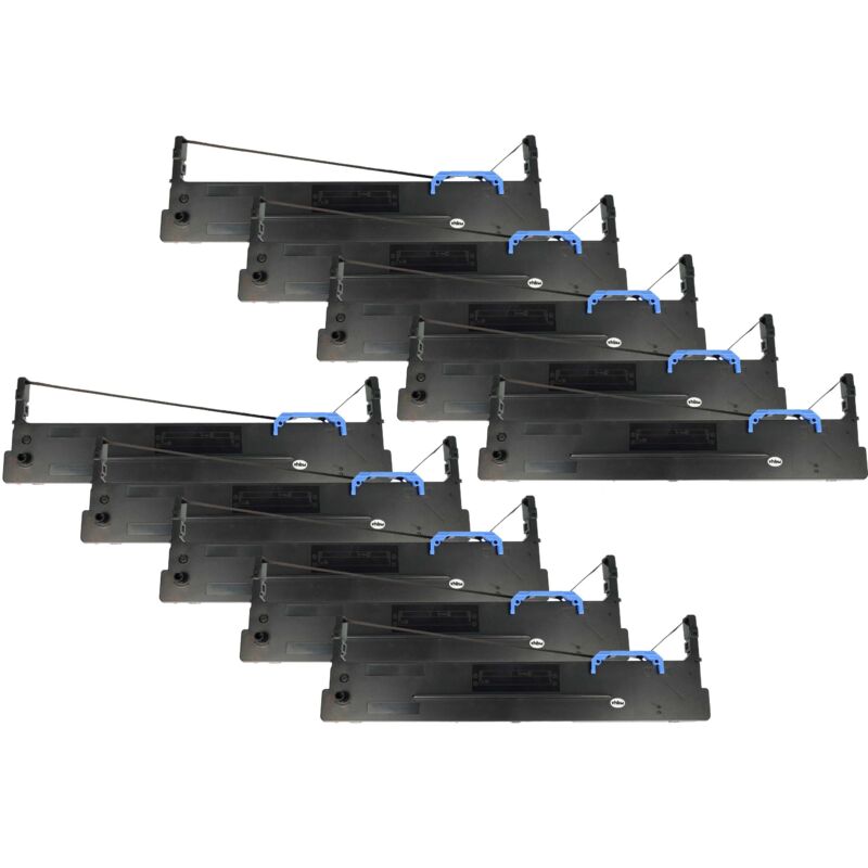 10x Ruban encreur compatible avec Tally 28.833.0400, 2600+ imprimante matricielle ou de reçus - noir - Vhbw