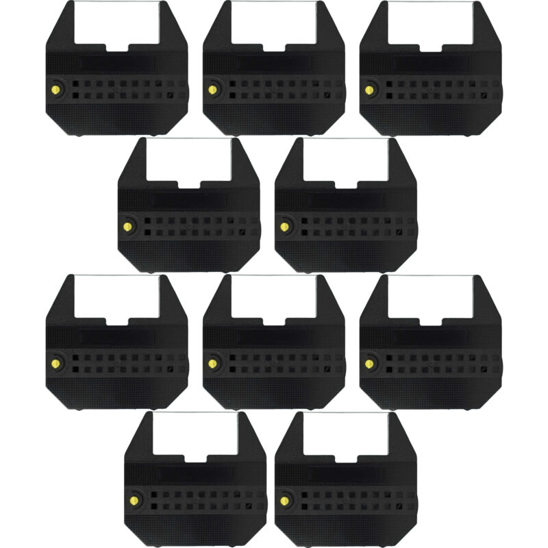 10x Ruban encreur d'écriture compatible avec Olivetti etp 55, etp 550, etp 56, etp 60, etp 65 machine à écrire - noir - Vhbw