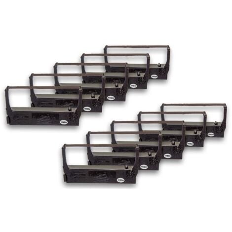 vhbw 10x rubans pour imprimante, bandes en nylon à encre pour imprimante matricielle Canon TX 50 III comme ERC-23, C43S015360, ERC-23B