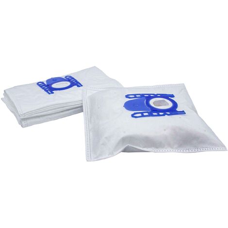 vhbw 10x sacchetto compatibile con Bosch Natura 20 - 29 aspirapolvere - in microfibra, 27cm x 20cm, bianco / blu