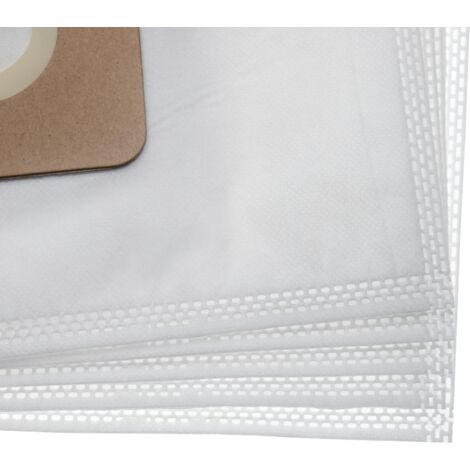 vhbw 10x sacchetto compatibile con Hoover TFS5206P011, TFS5206021, TFS5206011 aspirapolvere - microfibra, 23,7cm x 26,8cm Bianco