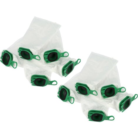vhbw 10x sacchetto compatibile con Vorwerk folletto VB100, EBB100, FP100 aspirapolvere- microfibra, 25cm x 10cm Bianco