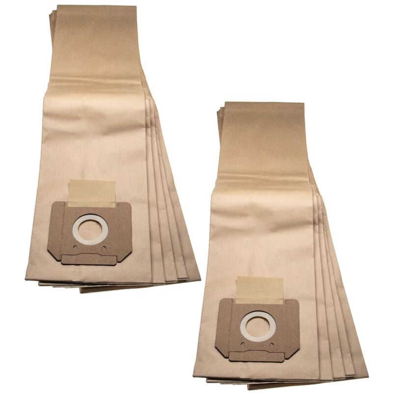 10x Sacs compatible avec Bosch gas 55 m afc Professional aspirateur - papier, 75,2cm x 20,2cm, marron - Vhbw