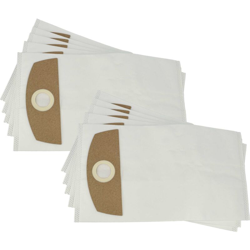 10x Sacs compatible avec Cleancraft dryCAT 16 aspirateur - microfibre non tissée, 36cm x 20cm blanc - Vhbw