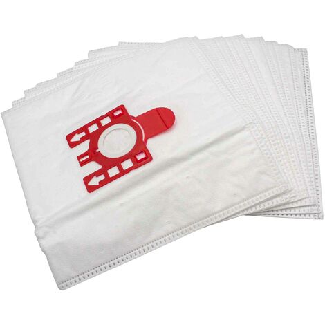 vhbw 10x Sacs compatible avec Hoover TTE 1200 - 2600, TTE 2407 aspirateur - microfibres non tissées, 28cm x 20cm, blanc
