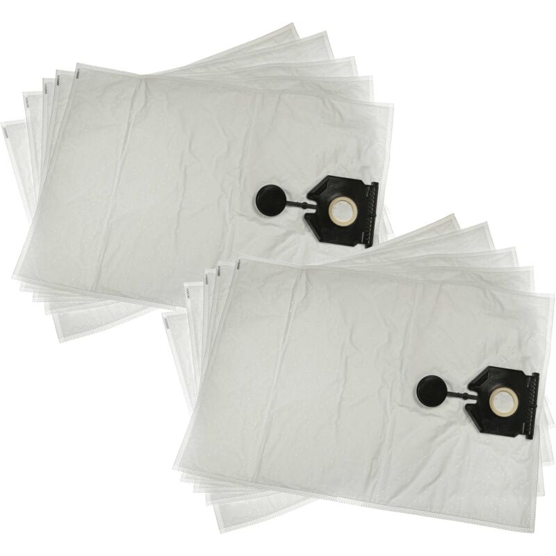 vhbw 10x Sacs compatible avec Kärcher NT 30/1 Ap Te L, Ap L, Tact Te L, Tact L aspirateur - microfibre non tissée, 64cm x 44,5cm blanc