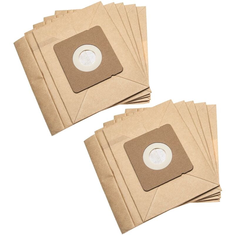 10x Sacs compatible avec Moulinex Accessimo, Compacteo, Mini Space aspirateur - papier, 17,7cm x 17,5cm, couleur sable - Vhbw
