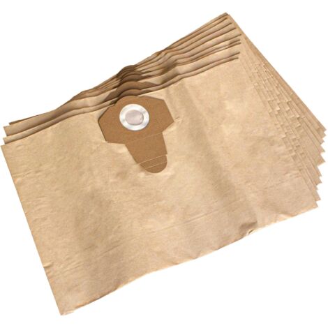 vhbw 10x Sacs compatible avec Parkside PNTS 30 / 6 S, PNTS 1400 / 1500 aspirateur - 39cm x 26cm marron