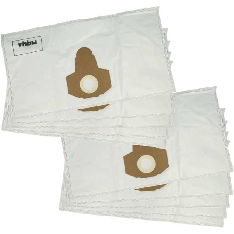 10x Sacs compatible avec Parkside pnts 30/8E, 30/9E, 1500 C4, 30/7E, 1500 B3 aspirateur - microfibre non tissée, 58cm x 31,5cm blanc - Vhbw