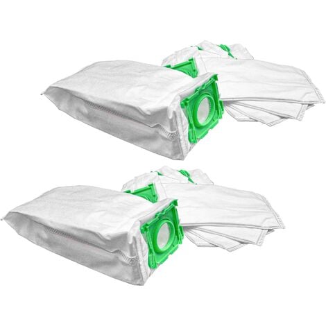 vhbw 10x Sacs compatible avec Sebo Airbelt K3, K3 ECO Comfort, K3 Premium, K3 Vulcano aspirateur - microfibres non tissées, 29cm x 14cm, blanc