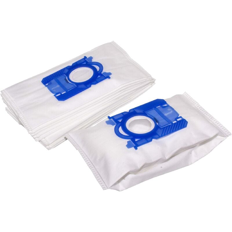 10x Sacs compatible avec AEG/Electrolux au 4640 UltraSilencer aspirateur - microfibres non tissées, 28cm x 17,5cm, blanc / bleu - Vhbw