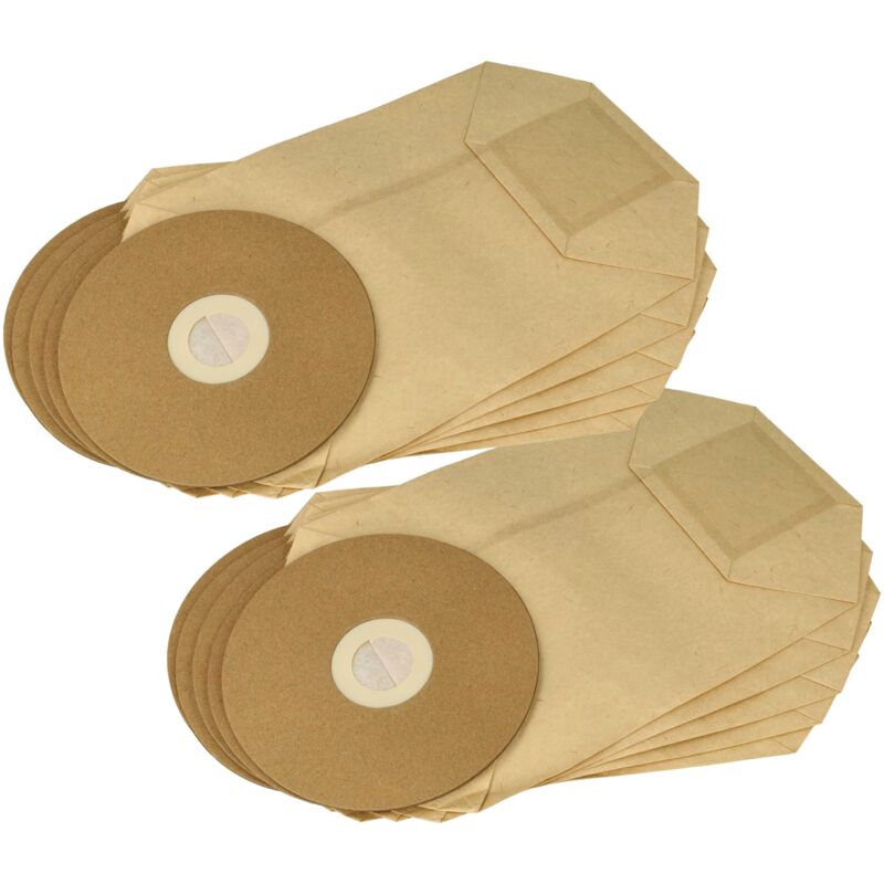 10x Sacs remplacement pour Cleancraft 7013353 pour aspirateur - papier, 22cm x 19cm marron - Vhbw