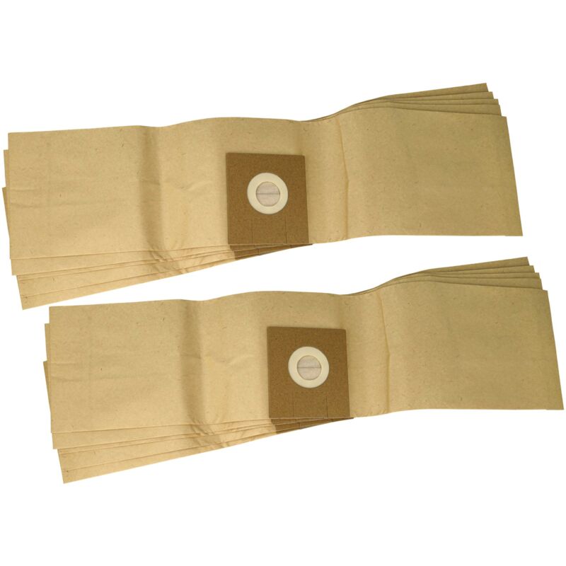 10x Sacs remplacement pour Ecolab 10009747 pour aspirateur - papier filtre, 63cm x 15cm marron - Vhbw