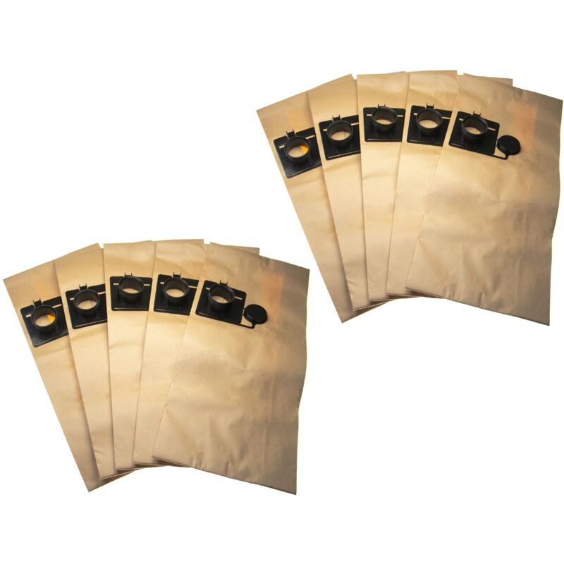 10x Sacs remplacement pour Festool 452970 pour aspirateur - papier, 60cm x 26.6cm, couleur sable - Vhbw