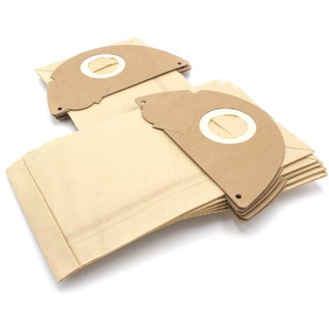 vhbw 10x sacs remplacement pour Kärcher 6.904-164, 6.904-167 pour aspirateur - papier, marron
