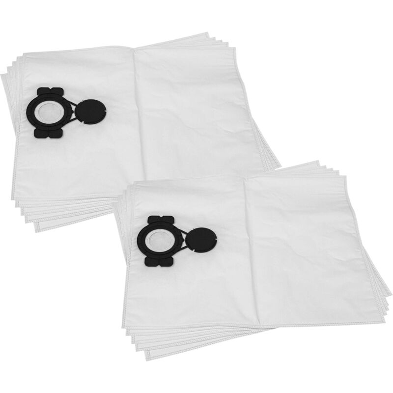 10x Sacs remplacement pour Milwaukee 4932352306 pour aspirateur - toison, volume de 25 l, 54cm x 41cm blanc - Vhbw