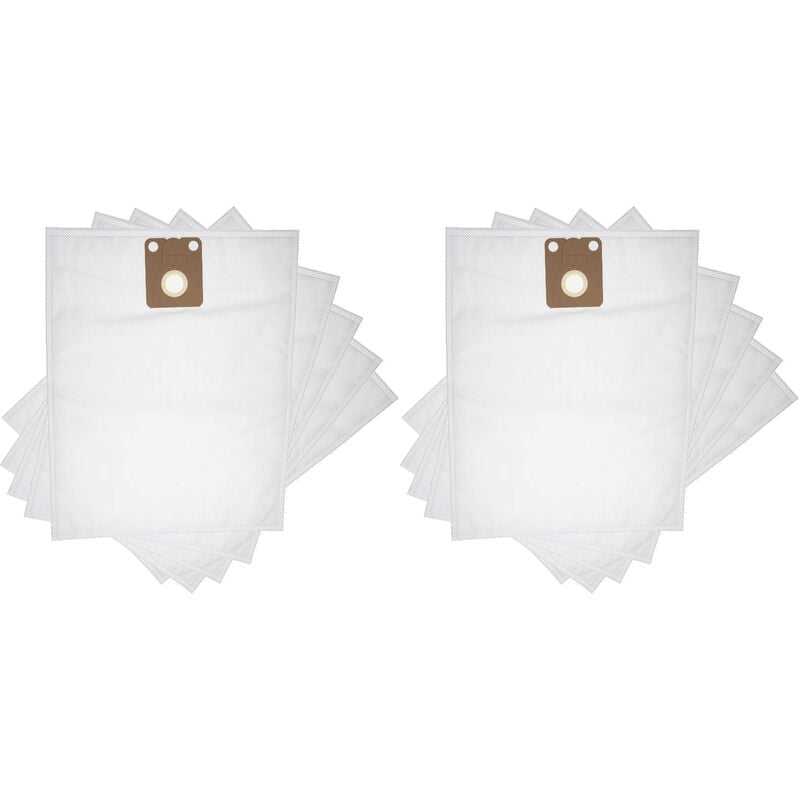 10x Sacs remplacement pour Nilfisk 82367810, 82367820, 1408618000 pour aspirateur - microfibre non tissée, 42,5cm x 27cm blanc - Vhbw