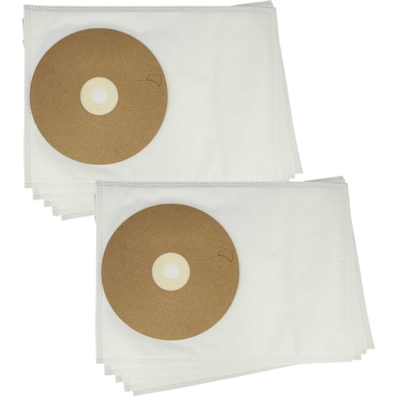 10x Sacs remplacement pour Wirbel 895041 pour aspirateur - 37,5cm x 27cm blanc - Vhbw