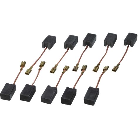 vhbw 10x spazzola carbone 5,9 x 7,95 x 13,3mm compatibile con Rupes BigFoot LHR21, LHR12, LHR15, LH 21 levigatrice rotorbitale, lucidatrice