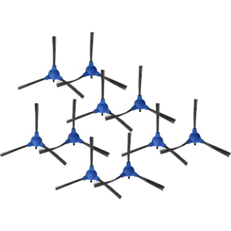 vhbw 10x spazzola laterale compatibile con Proscenic Proscenic 850t, 850 robot aspirapolvere - Set spazzole, blu / nero