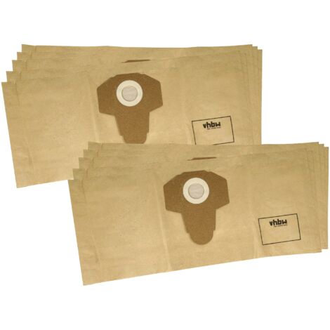 vhbw 10x Staubbeutel kompatibel mit Parkside PAS 500 D3, PNTS 1250/9, 69502, PNTS 1250 Staubsauger - Papier, 58,5cm x 25,4cm braun