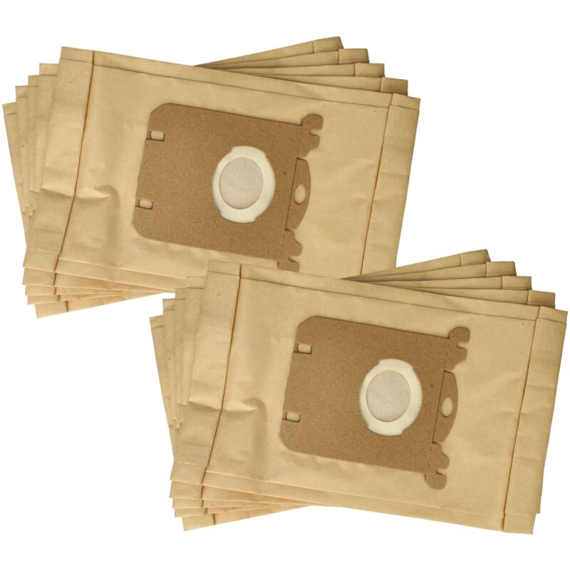 10x Staubsaugerbeutel kompatibel mit Electrolux Clario z, EEQ10, EEQ15, EEQ16, EEQ20 Staubsauger - Papier, 25,8cm x 16,2cm, Sandfarben - Vhbw