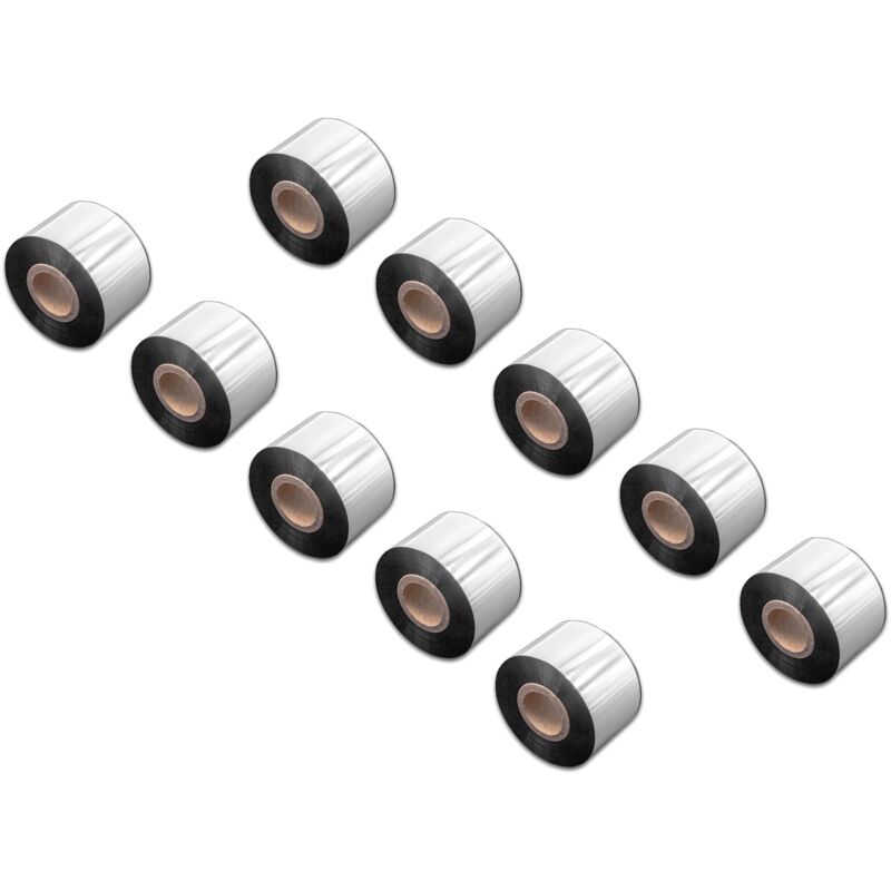 Vhbw - 10x Thermal Ribbon compatible with Godex ZX1600i, ZX1300i Label Printer, 40 mm x 300 m, Wax Resin, Black