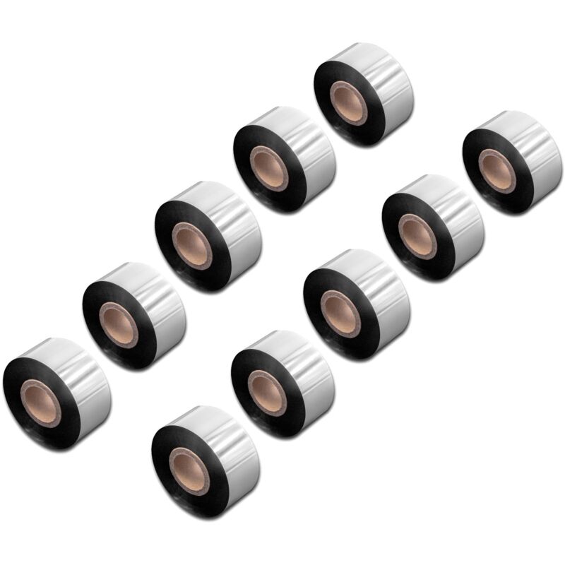 Vhbw - 10x Thermal Ribbon compatible with Zebra ZT420, ZT620, ZT610, ZT510 Label Printer, 30 mm x 300 m, Wax Resin, Black