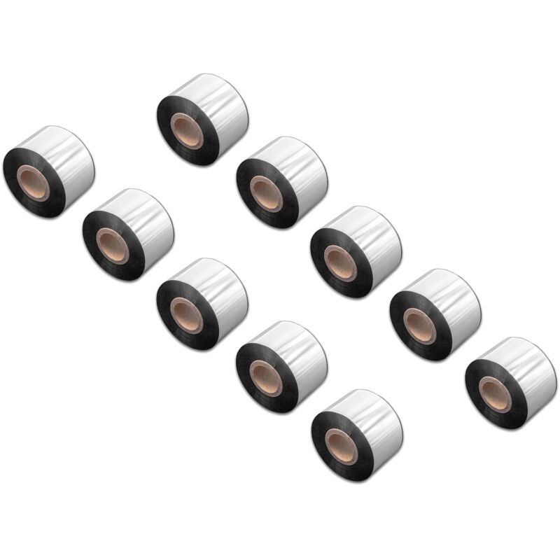 Vhbw - 10x Thermal Ribbon compatible with Zebra ZT420, ZT620, ZT610, ZT510 Label Printer, 40 mm x 300 m, Wax Resin, Black