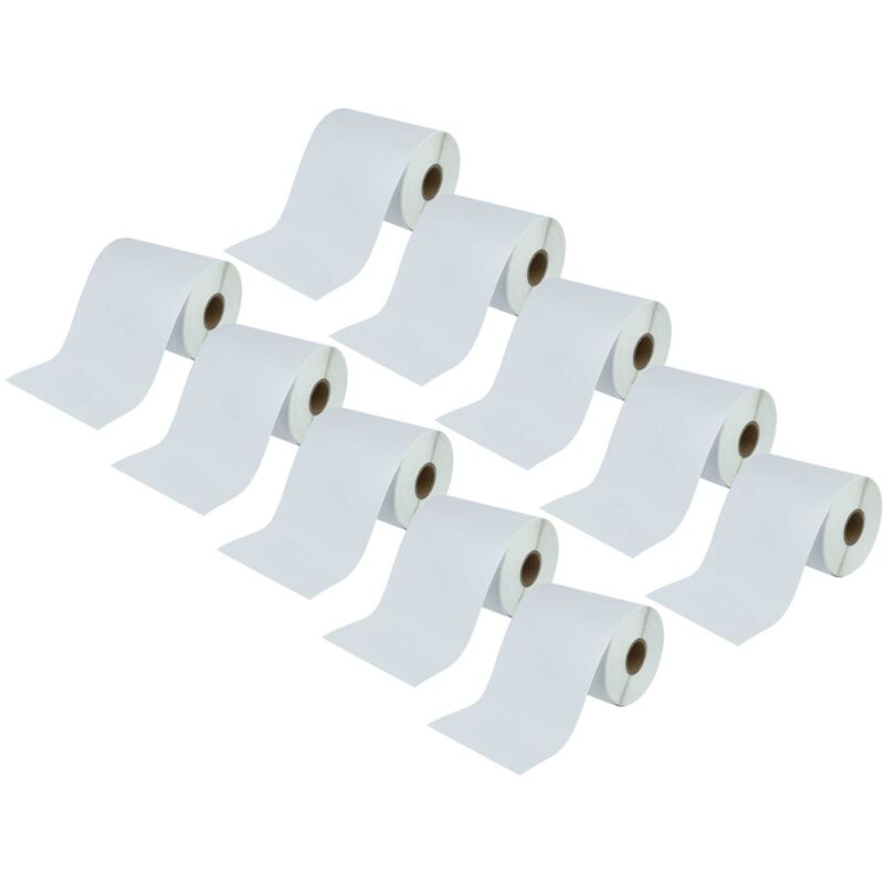 Vhbw - 10x Thermal Transfer Label Roll 152.4mm x 101.6mm (250 Label) compatible with Zebra ZT600, ZT510 Label Maker White