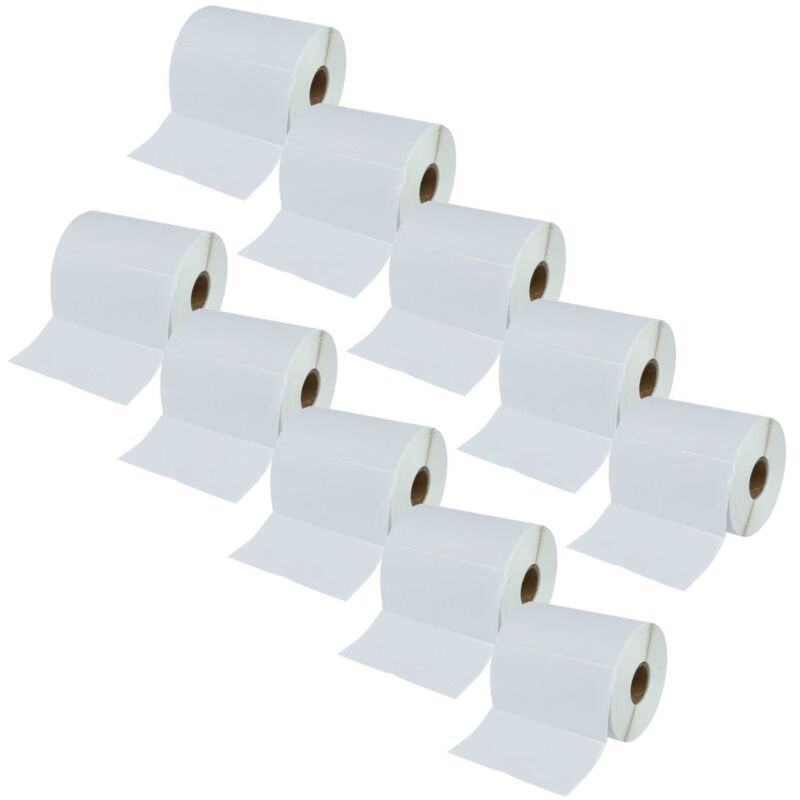 Vhbw - 10x Thermal Transfer Label Roll 50.8mm x 101.6mm (750 Label) compatible with Zebra ZT510, ZT400 Label Maker White